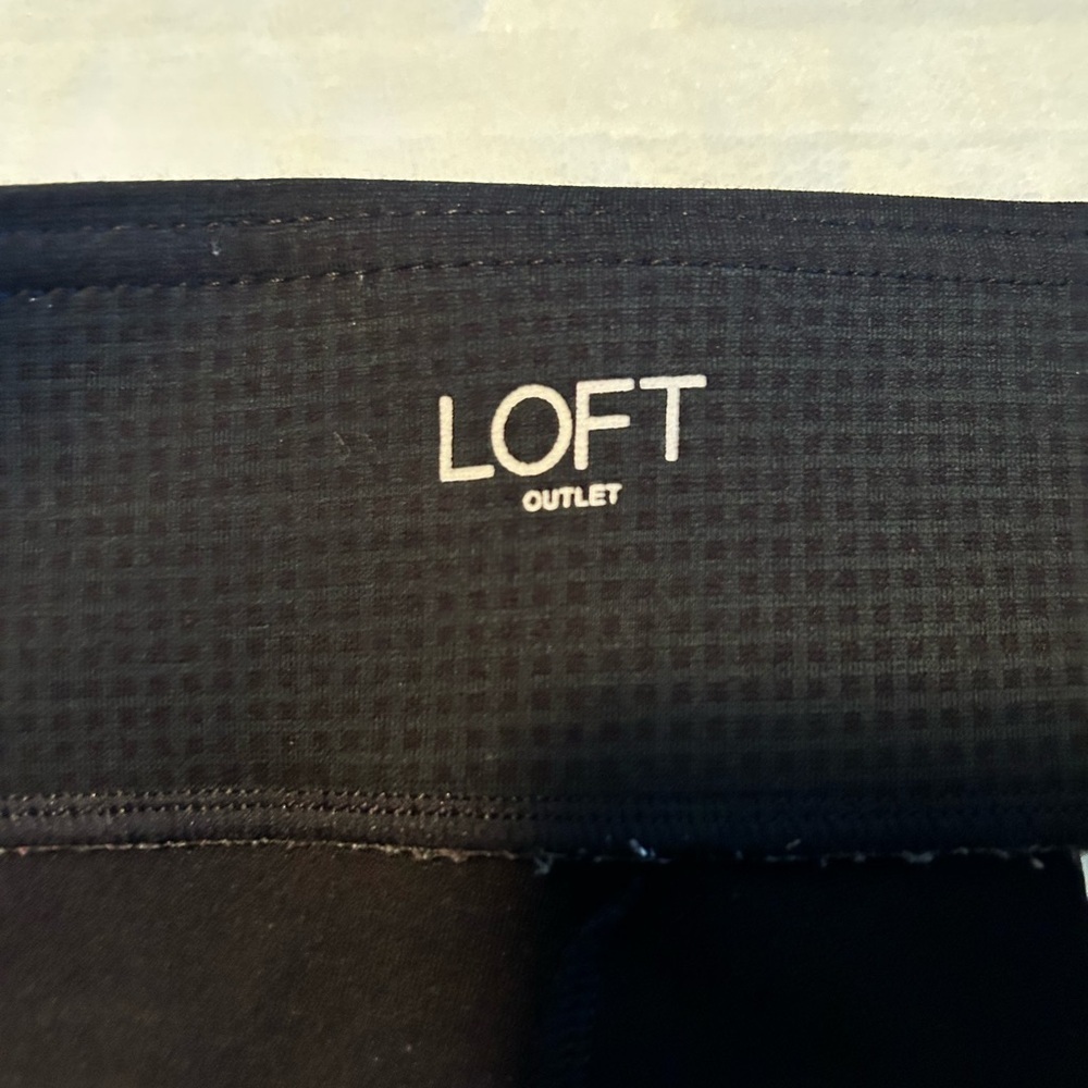 Loft black checked leggings size M - Picture 3 of 7